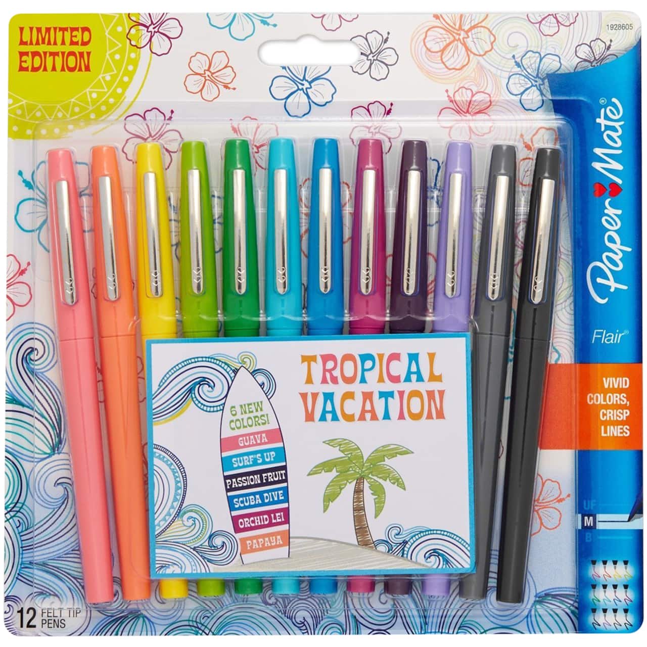 Paper Mate® Flair® Medium Tropical Vacation Felt Tip Pens, 12ct